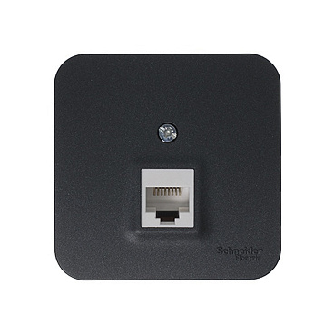 Розетка компьютерная Systeme Electric Blanca накладная антрацит RJ45 (BLNIA045006)
