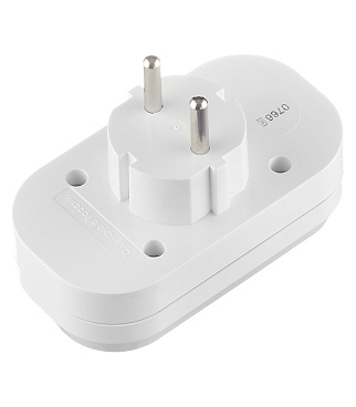 Разветвитель 2 розетки UNIVersal 10 А 230 В 2,2 кВт белый (А202)