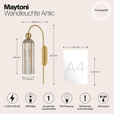 Настенный светильник (бра) Maytoni MOD302WL-01CG