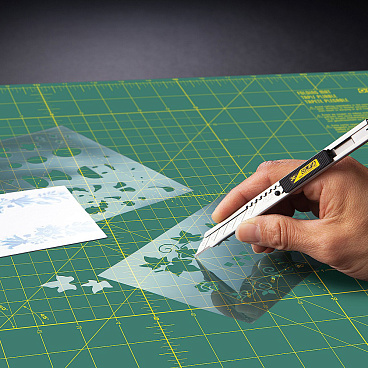 Нож строительный Olfa 9 мм с ломающимся лезвием стальной корпус для графических работ