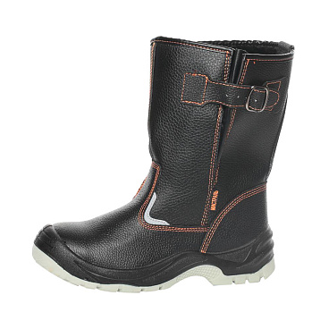 Сапоги рабочие кожаные с защитным подноском размер 45 черные Мистраль SJ9133-S-W (116044)