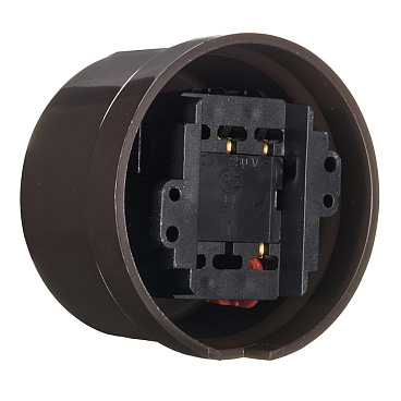 Выключатель Bironi Лизетта одноклавишный накладной коричневый ретро (B1-201-22)