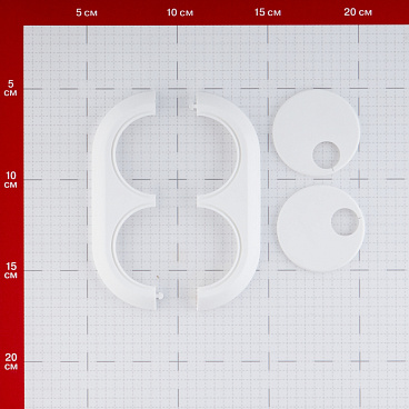 Отражатель декоративный двойной MCH d15 мм с эксцентриковой накладкой белый пластиковый (KB2000-15KIT)