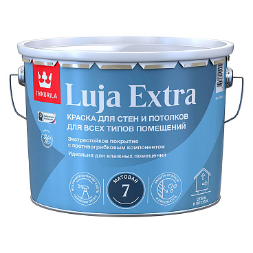 Краска моющаяся Tikkurila/Tikkivala Luja Extra матовая база С бесцветная 9 л