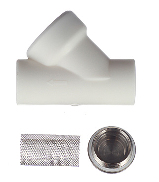 Фильтр полипропиленовый Valtec косой 20 мм В/В сетчатый (VTp.786.0.020)