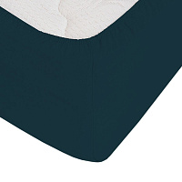 Простыня на резинке 140х200х30 см сатин изумруд Lorikeet Solo