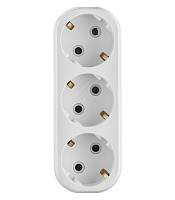 Разветвитель 3 розетки UNIVersal 16 А 230 В 3,5 кВт белый (А303)