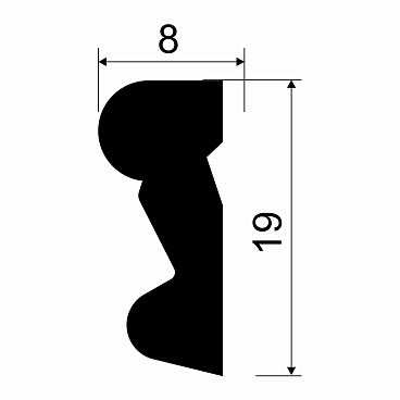 Молдинг из экополимера ударопрочный 19х8х2000 мм Cosca MX003 белый