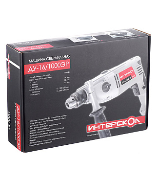 Дрель сетевая ударная Интерскол ДУ-16/1000ЭР 1000 Вт ключевой патрон (57.1.3.00)