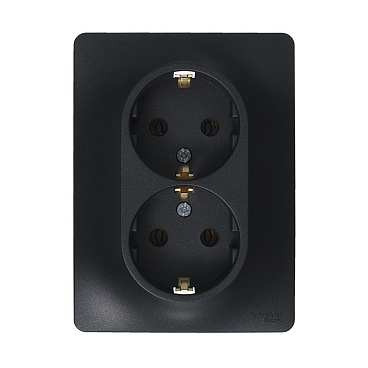 Розетка Systeme Electric Glossa встраиваемая антрацит (GSL000724)