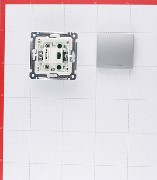 Выключатель Hegel Master одноклавишный встраиваемый серебро с самовозвратом с подсветкой (ВС10-432-06)