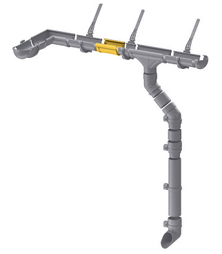 Соединение желоба Docke Lux пластиковое d140 мм пломбир RAL 9003
