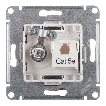 Розетка телевизионная/ компьютерная Systeme Electric AtlasDesign встраиваемая алюминий TV/ RJ45 (ATN000389)