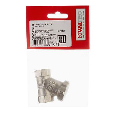 Фильтр косой Valtec с заглушкой 1/2 ВР(г) х 1/2 ВР(г) (VT.193.N.04)