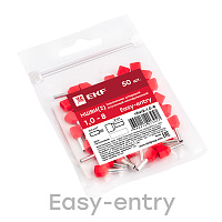 Наконечник штыревой втулочный изолированный EKF PROxima НШВИ-2 8 мм х 1 кв. мм двойной (50 шт.)