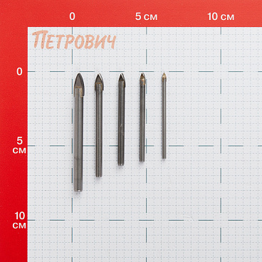 Набор сверл по плитке и стеклу Практика 3-8 мм (5 шт.) (640-346)