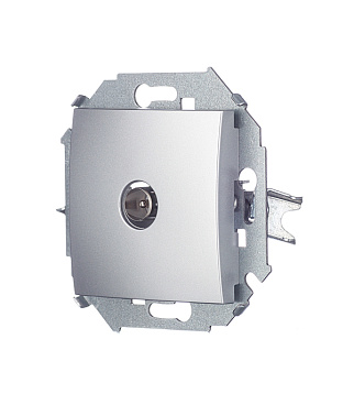 Розетка телевизионная Simon 15 встраиваемая алюминий (1591475-033)