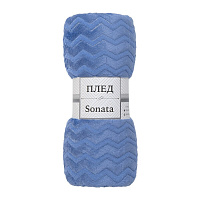 Плед 150х200 см TexRepublic Жаккард микрофибра голубой