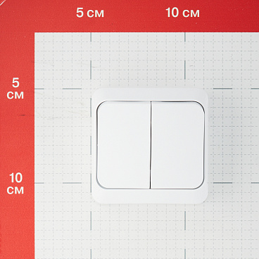 Выключатель Systeme Electric Этюд двухклавишный накладной белый с подсветкой (BA10-006B)
