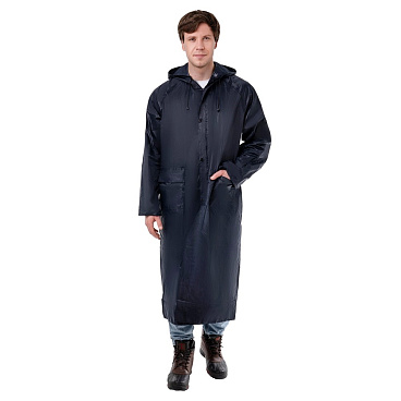 Плащ влагозащитный полиэстер с ПВХ покрытием КМ 52-54 рост 180-186 см синий