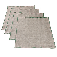 Салфетки сервировочные Rusby 35х35 см лен зеленые (4 шт.)