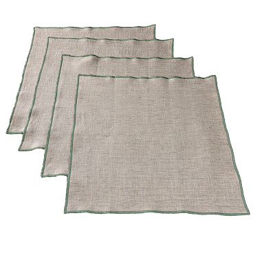 Салфетки сервировочные Rusby 35х35 см лен зеленые (4 шт.)