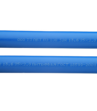 Труба ПНД ПЭ-100 для систем водоснабжения d25 SDR13,6 синяя премиум