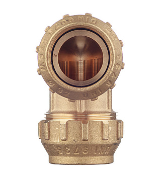 Угол ПНД Tiemme компрессионный 32х32 мм латунь