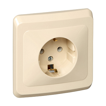 Розетка Systeme Electric Этюд встраиваемая бежевая (PC16-003K)