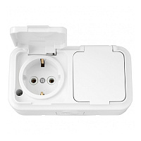 Розетка Svet накладная белая с крышкой (EV 0366-6620)