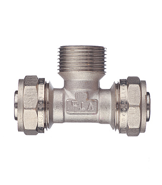 Тройник VALTEC (VTm.333.N.260626) 26 обж(ц) х 1 НР(ш) х 26 обж(ц)