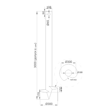 Свая винтовая d108х3000 мм