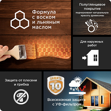 Антисептик Pinotex/Omnitex Ultra декоративный для дерева орегон 2,5 л