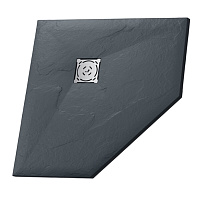 Поддон RGW Stone Tray искусственный камень 100х100х3 см трапеция графит низкий (16155000-02G)