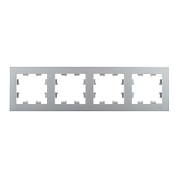 Рамка Systeme Electric AtlasDesign четырехместная алюминий (ATN000304)