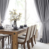 Штора рогожка серая 200х270 см Волшебная Ночь Крафт (763079)