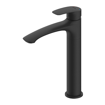 Смеситель для раковины высокий Milardo Rora черный однорычажный (RORBL01M01)