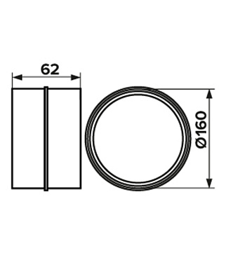 Соединитель для круглых воздуховодов ERA с обратным клапаном пластиковый d160 мм