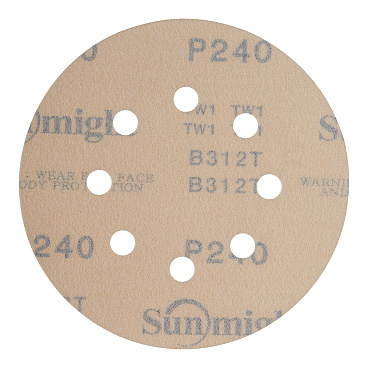 Диск шлифовальный Sunmight Gold d125 мм P180 на липучку бумажная основа (5 шт.)