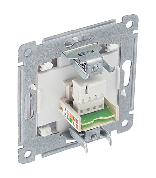 Розетка телефонная Hegel Master встраиваемая серебро RJ11 (РСТ-400-06)