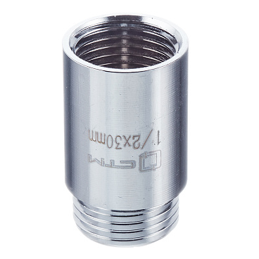 Удлинитель 30 мм х 1/2 ВР(г) х 1/2 НР(ш) латунный