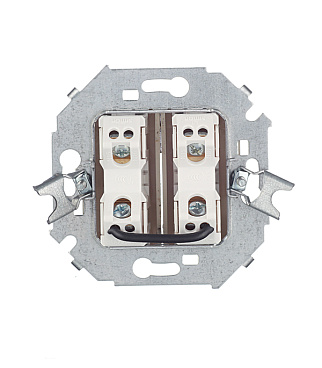 Выключатель Simon 15 двухклавишный встраиваемый слоновая кость с подсветкой (1591392-031)