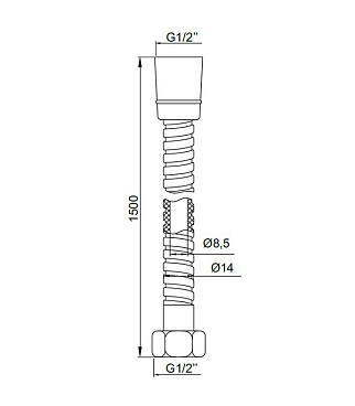 Шланг для душа Iddis 1500 мм металл хром (A5021115)