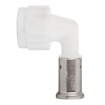 Угол Henco (6PKW-1603) 16(пресс) х 3/8 ВР(г) PVDF белый