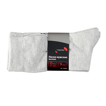 Носки мужские Hesler гребенная пряжа 41-43 серые (3 пары)