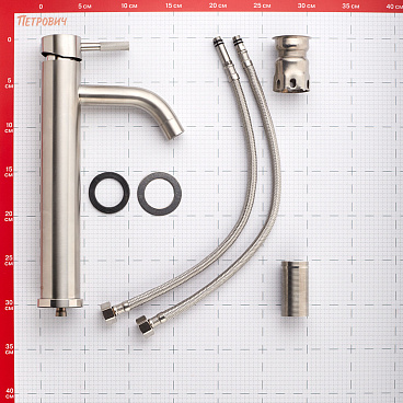 Смеситель для раковины высокий ARGOtech Solid однорычажный сатин (35-14 SOLID)