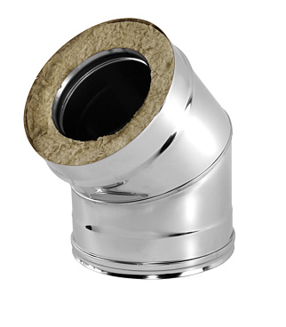 Отвод Вулкан V50R 45° х d120х220 мм с изоляцией AISI 321/304
