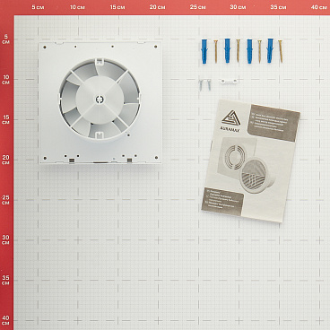Вентилятор осевой Auramax Optima с обратным клапаном 150х150 мм d100 мм белый