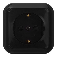 Розетка Svet накладная черная со шторками (EV0361-8411)