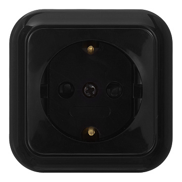 Розетка Svet накладная черная со шторками (EV0361-8411)